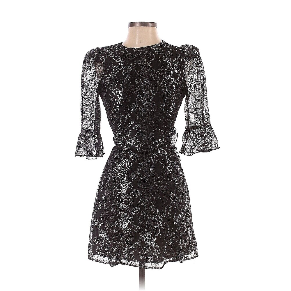 2020 THE VAMPIRE'S WIFE x H&M Silver Lace Mini Dress - S